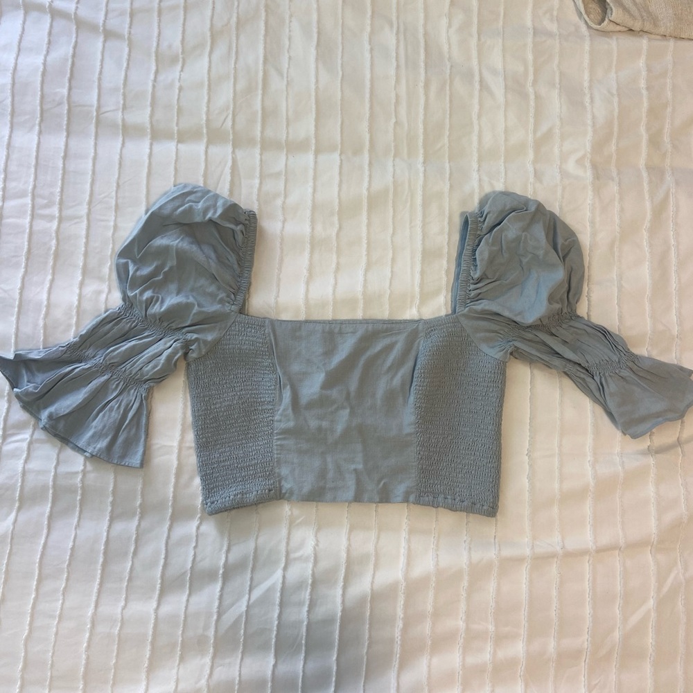 Urban Outfitters UO puff sleeve smocked crop top